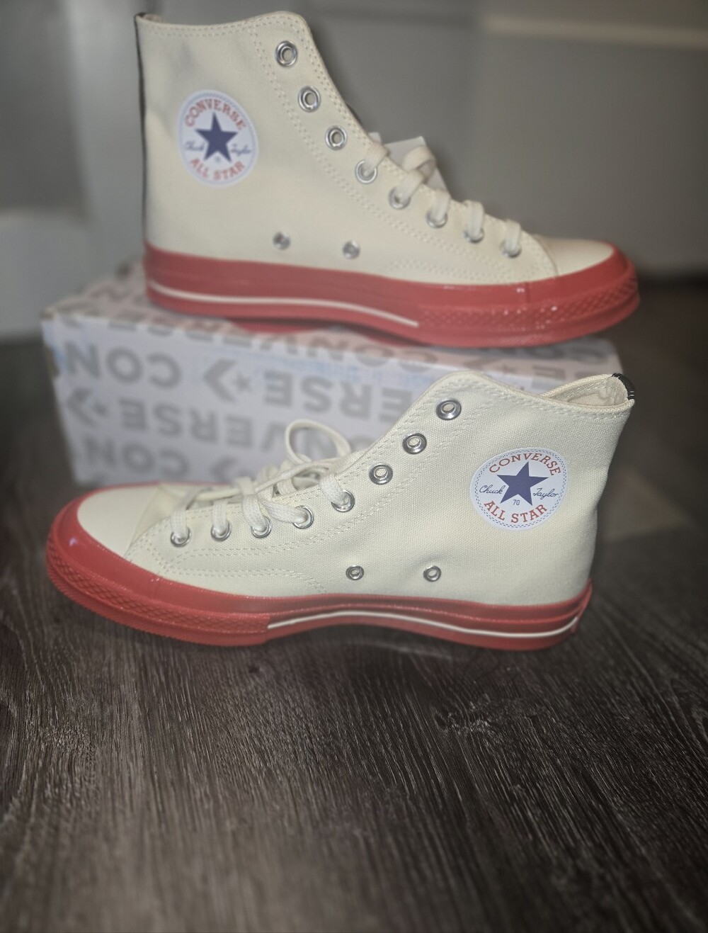 NWT Converse x Comme des Garcons PLAY Chuck 70 Hi: Men’s 8 / Women’s 10 - Picture 2 of 10